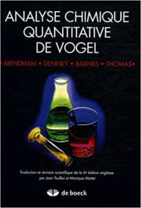 Analyse chimique quantitative de Vogel J. Mendham Ronald C. Denney J.D. Barnes Mike Thomas
