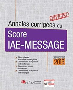 Annales corrigées du Score IAE Message MSG France